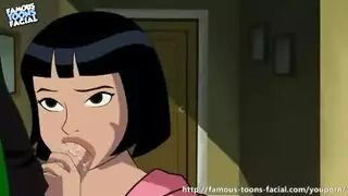 فتاة رسوم متحركة تبلع بعمق وتتلقى قذفًا لزجًا