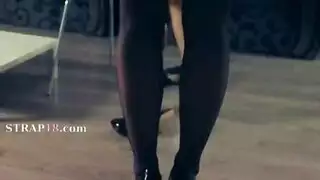 lesbian anal strap on session: deep penetration and squirting orgasms